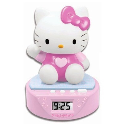 DESPERTADOR DIGITAL HELLO KITTY 20 CM.  CON DISPLAY