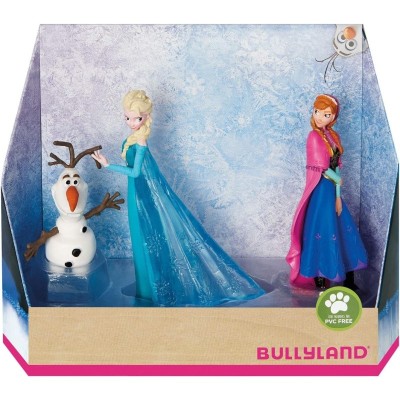 Bullyland 13446 - Juego de figuras Princesas Elsa, Anna y Olaf de Walt Disney La Reina del Hielo - BULLYLAND