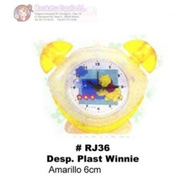DESPERTADOR PLASTICO AMARILLO  WINNIE THE POOH 6CM