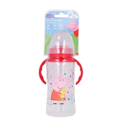 BIBERON CUELLO ANCHO 360 ML TETINA SILICONA 3 POSICIONES CON ASAS PEPPA PIG LITTLE ONE
