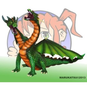 DRAGON 2 CABEZAS _VERDE_FIGURA PVC