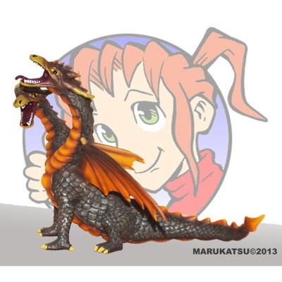 DRAGON 2 CABEZAS_MARRON_FIGURA PVC