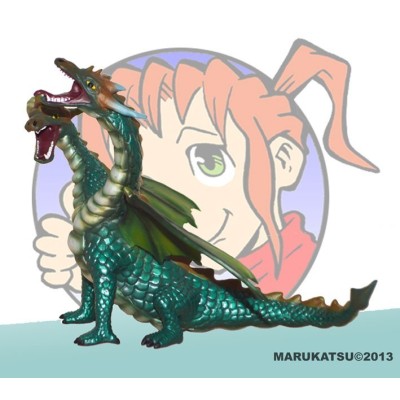 DRAGON 2 CABEZAS_TURQUESA FIGURA PVC