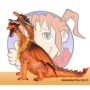 DRAGON 2 CABEZAS_NARANJA _FIGURA PVC