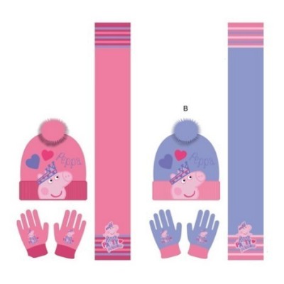 PEPPA PIG SET3PCS GORRO+BUFANDA+GUANTES