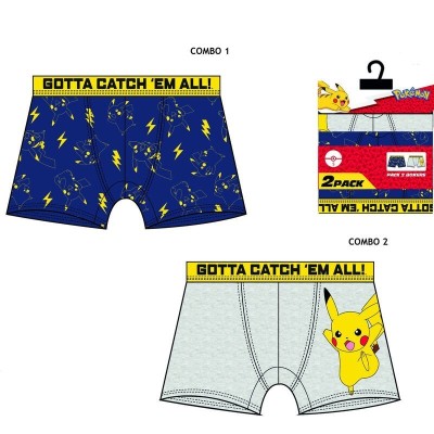POKEMON PACK 2 BOXERS PARA ADULTO S/M/L