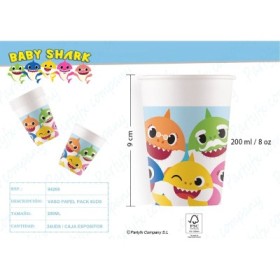 VASOS DE PAPEL BABY SHARK PK-6UDS