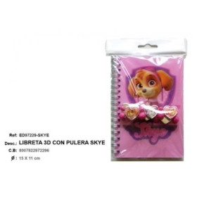 LIBRETA 3D SKYE CON PULSERA-PAW PATROL 15 X 11CM