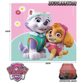 SERVILLETAS DE PAPEL DE 2 CAPAS PAW PATROL SKYE Y EVEREST PK 20UDS