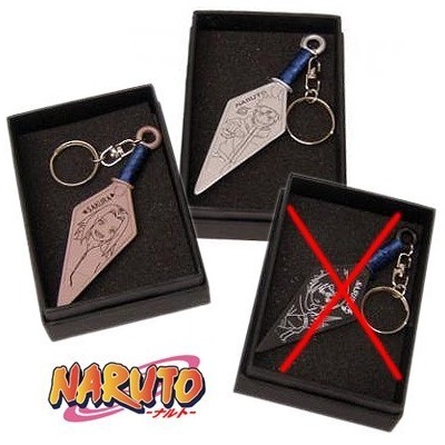 NARUTO LLAVERO KUNAI SHURYUKEN TIPO LANZA 3 MODELOS SURTIDOS EN CAJA (TARIFA POR UNIDAD)