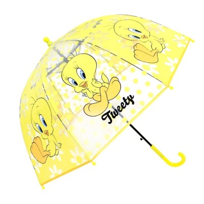 LOONEY TUNES PIOLIN PARAGUAS TRANSPARENTE AUTOMATICO 46CM