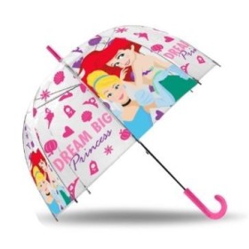 PRINCESAS DISNEY PARAGUAS TRANSPARENTE CON AUTOMATICO 46CM