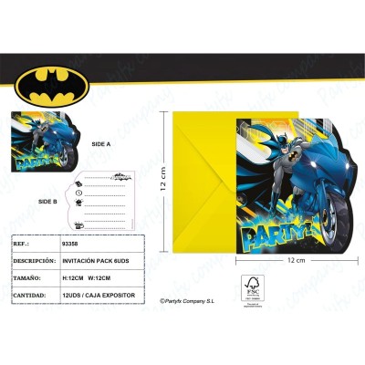 TARJETAS DE INVITACION  BATMAN ROGUE RAGE 6UDS