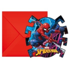 TARJETA DE INVITACION SPIDERMAN TEAM UP PK -6UDS
