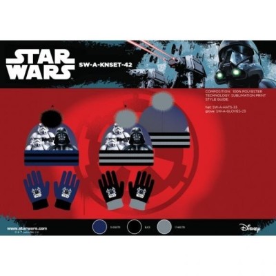STAR WARS SET 2 GORRO POMPON +GUANTES