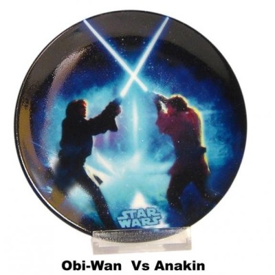 OBI WAN VS ANAKIN EN PLATITO DECORACION STAR WAR