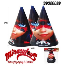 6 GORROS CONO 11x16 CM.LADY BUG