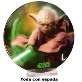 YODA CON ESPADA EN PLATITO DECORACION STAR WAR