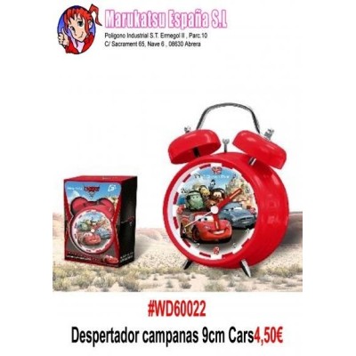 CARS DESPERTADOR CAMPANAS 9CM