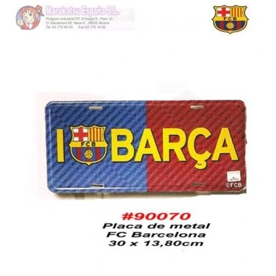 PLACA DE METAL FCB 30X13.80CM