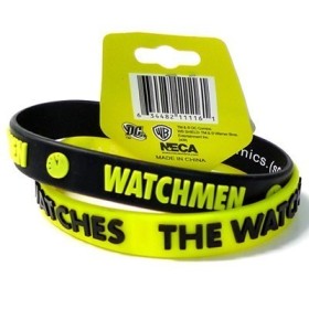 PULSERA PLASTICO WATCHMEN - NEGRO Y AMARILLO - NECA