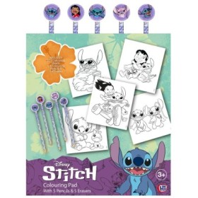 STITCH SET DE COLOREAR CON LAPIZ Y GOMA