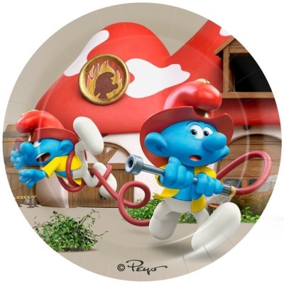 PITUFO PLATO DE PAPEL 8U 23CM