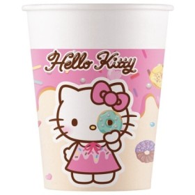 HELLO KITTY VASO DE PAPEL 8U 200ML