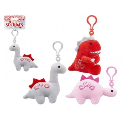 LLAVERO CON PELUCHE DINOSAURIO SOFT 3MODELO 8*10CM