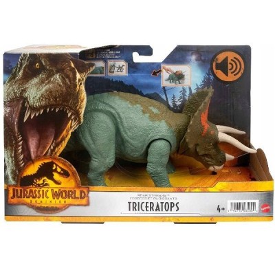 JURASSIC WORLD DINOSAURIO JURASSIC WORLD DOMINION TRICERATOPS RUGE Y GOLPEA